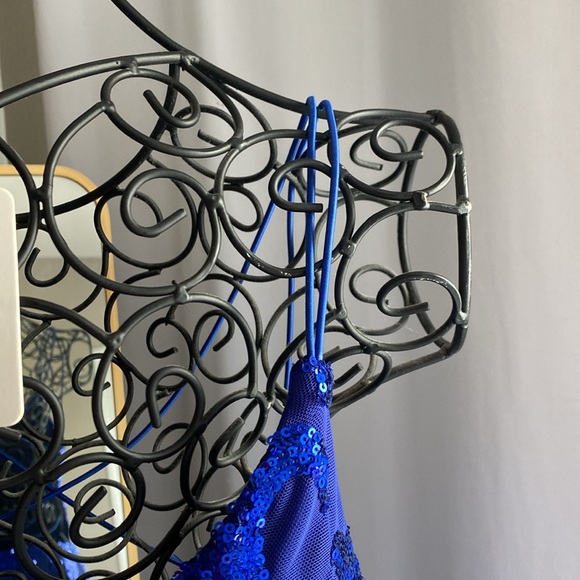 Windsor Gorgeous Royal Blue Sequin Open Back Fitted Mini Dress S Worn Once - Picture 3 of 5